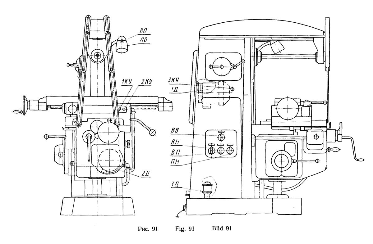 Cхема розположення електроустаткування на горизонтальных консольно-фрезерных верстатах 6н80, 6Н80Г
